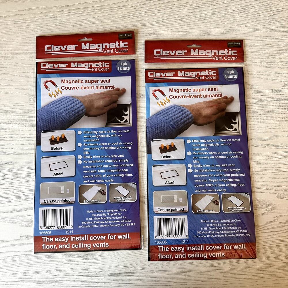 Set of 2 Clever Magnetic Vent Covers NEW